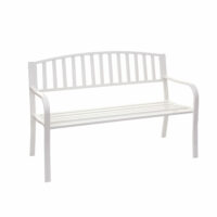 Gartenbank Metall 2 Sitzer weiss 127cm