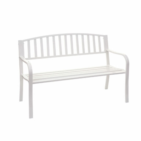 Gartenbank Metall 2 Sitzer weiss 127cm