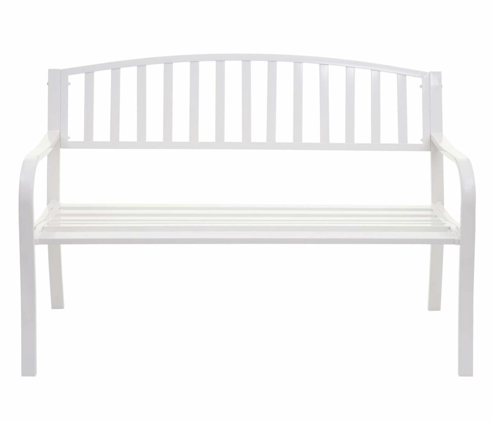 Gartenbank Metall 2 Sitzer weiss 127cm