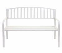 Gartenbank Metall 2 Sitzer weiss 127cm