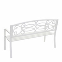 Gartenbank Metall 2 Sitzer weiss 127cm