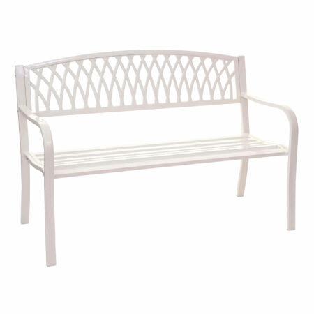 Gartenbank Metall 2 Sitzer weiss 127cm