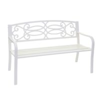 Gartenbank Metall 2 Sitzer weiss 127cm