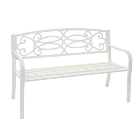 Gartenbank Metall 2 Sitzer weiss 127cm