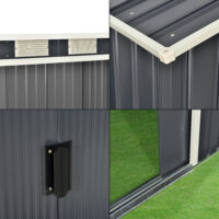 Gartenhaus 213x130x173cm Stahlblech mit Pultdach