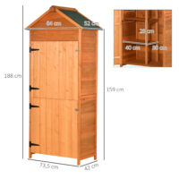 Gartenschrank 84x52x188cm Holz-Geräteschuppen