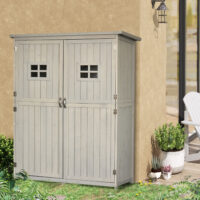 Gartenschrank Holz Geräteschrank Pultdach 127.5x50x164cm