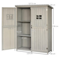 Gartenschrank Holz Geräteschrank Pultdach 127.5x50x164cm