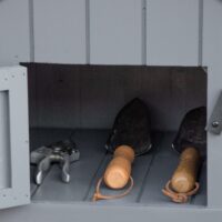 Gartenschrank Holz Geräteschuppen 129x51.5x180cm Gerätehaus