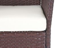 Gartensitzgruppe Rattan Lounge  7tlg. braun-meliert mit Kissen creme