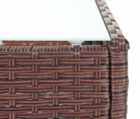 Gartensitzgruppe Rattan Lounge  7tlg. braun-meliert mit Kissen creme