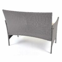 Gartensitzgruppe Rattan Lounge  7tlg. grau mit Kissen creme