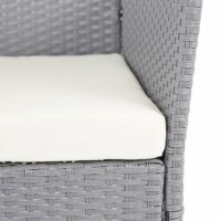 Gartensitzgruppe Rattan Lounge  7tlg. grau mit Kissen creme