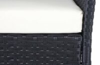 Gartensitzgruppe Rattan Lounge  7tlg. schwarz mit Kissen creme