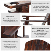 Gartenstuhl Adirondack Massivholz geflammt