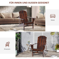 Gartenstuhl Adirondack Massivholz geflammt