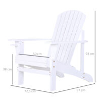 Gartenstuhl Adirondack Massivholz weiss