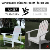 Gartenstuhl Adirondack Massivholz weiss