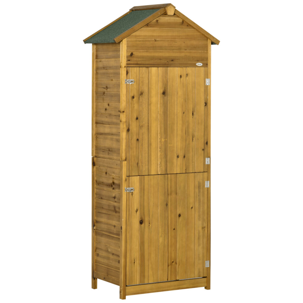 Gerätehaus aus Naturholz 79x49x191.5cm Gartenschrank