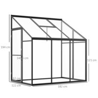 Gewächshaus 182x122cm Beistell-Gartenhaus Treibhaus
