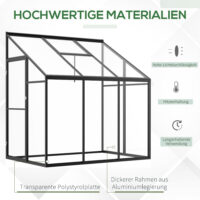 Gewächshaus 182x122cm Beistell-Gartenhaus Treibhaus