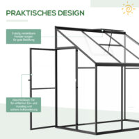 Gewächshaus 182x122cm Beistell-Gartenhaus Treibhaus
