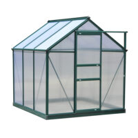 Gewächshaus 190x192x201cm Aluminium Treibhaus Dachfenster