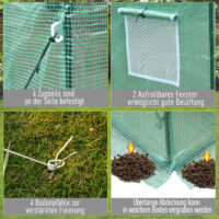 Gewächshaus Tomatenhaus Pflanzenhaus mit Fenster 200x77x170cm