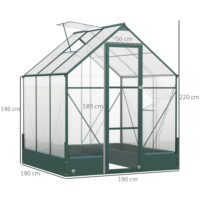Gewächshaus Treibhaus Alu 190x190x220cm