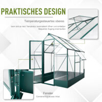 Gewächshaus Treibhaus Alu 190x190x220cm
