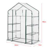 Gewächshaus Hoorn mit Ablagen 140x73x195cm