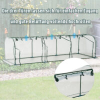 Gewächshaus Treibhaus Frühbeet mit 3 Türen 300cm