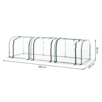 Gewächshaus Treibhaus Frühbeet mit 3 Türen 300cm