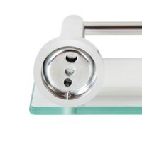 Glasablage Bad 2er Set Wandmontage gehärtetes Glas Aluminium