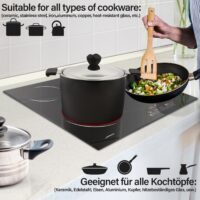Glaskeramikkochfeld Rahmenlos 6800W für alle Kochtöpfe
