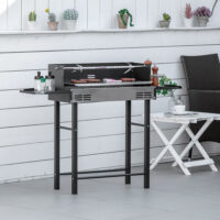 Grill mit Drehspiess Rostfreier Stahl 118x32x90cm