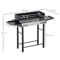 Grill mit Drehspiess Rostfreier Stahl 118x32x90cm