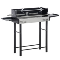Grill mit Drehspiess Rostfreier Stahl 118x32x90cm