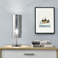 Tischlampe Gloss 1x E14 Ø 13.5x44cm Spiegelfolie Chromfarben