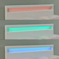 Kunstlederbett Paris LED Kaltschaummatratze 180x200cm Weiss