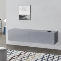 Hängeboard Evaton 140x33x30 cm mit 2 Ablageflächen Hellgrau
