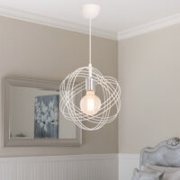 Hängeleuchte Hove E27 Metall Weiss Silber