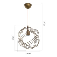 Hängeleuchte Hove E27 Metall Bronze Antik