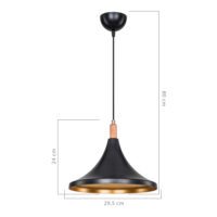 Hängeleuchte Hastings E27 Schwarz Gold