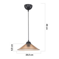 Hängeleuchte Hereford E27 Schwarz Bernstein