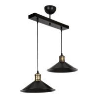 Hängeleuchte Crosby 2xE27 Schwarz Bronze Antik
