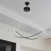 Hängeleuchte Eastbourne mit 180 LEDs Aluminium Schwarz Weiss
