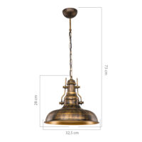 Hängeleuchte Eastleigh E27 Metall Bronze Antik