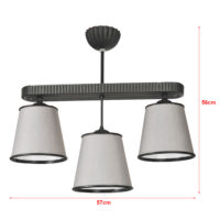 Hängeleuchte Ruislip 3 -flammig Grau