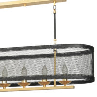 Hängeleuchte Johnstone 5-flammig Schwarz Gold